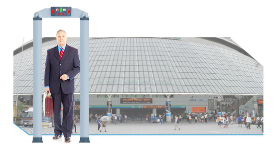 Cylindrical Column Walk Through Metal Detector Security Check , Point Human Body Scanner